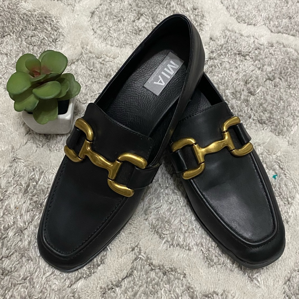 MIA Loafers with Gold tone buckle (Please read description for sizing)
